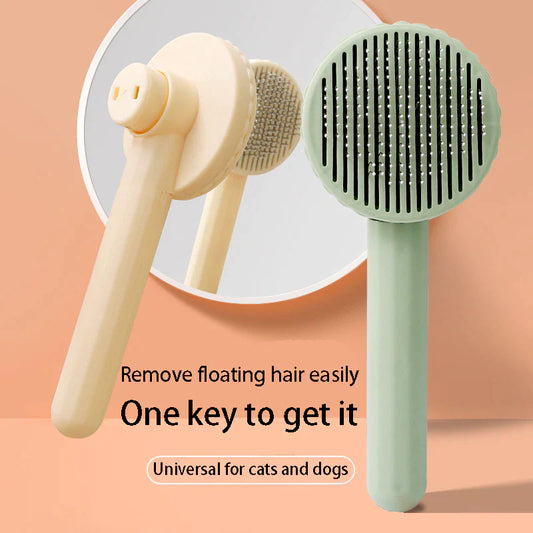 Effortless Pet Grooming: Self-Cleaning Slicker Brush for Cats and Dogs