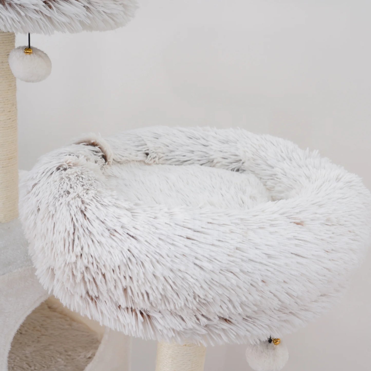 8-Level 73" Cat Tree Sanctuary with Condos Hammock Perches Toys, Cream