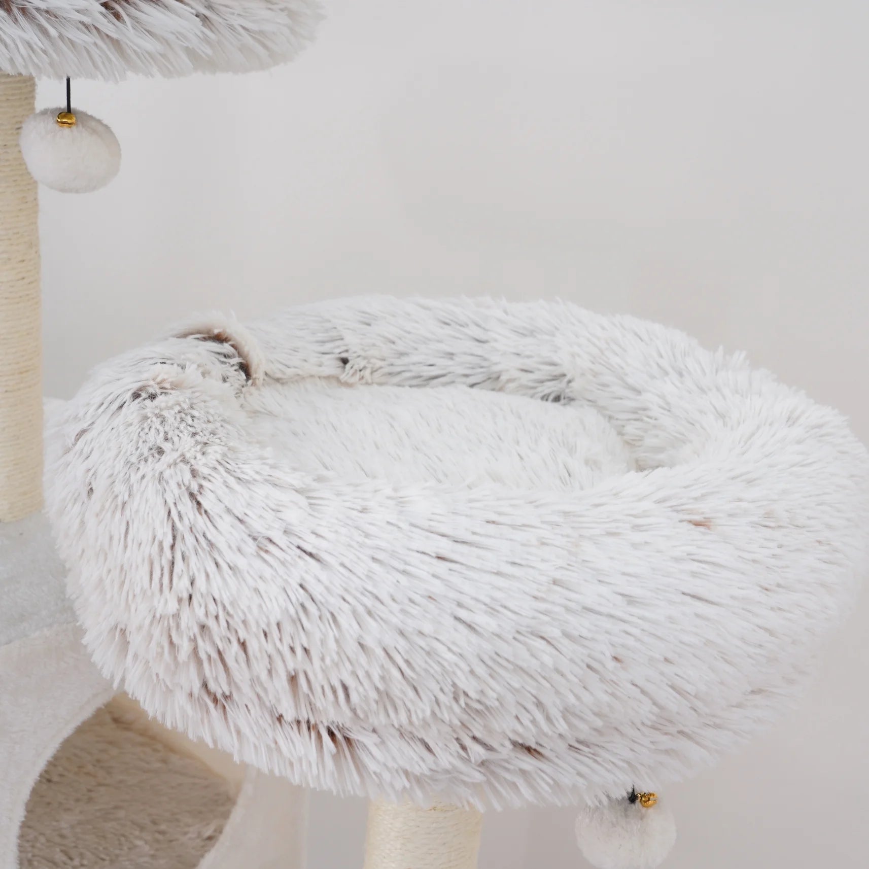 8-Level 73" Cat Tree Sanctuary with Condos Hammock Perches Toys, Cream