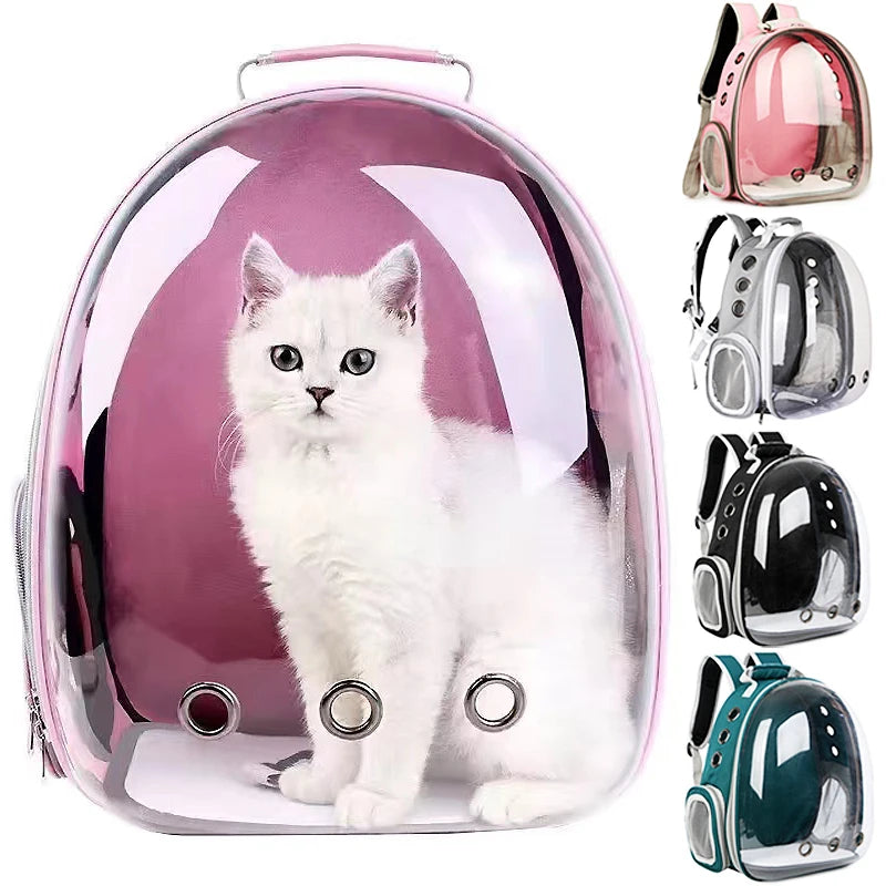 Revolutionary Cat Carrier Backpack: Stylish Transparent Space Capsule for Your Feline Friend - Comfortable, Breathable, and Perfect for All Adventures!