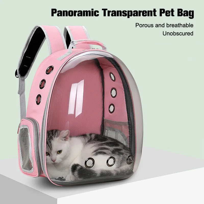 Revolutionary Cat Carrier Backpack: Stylish Transparent Space Capsule for Your Feline Friend - Comfortable, Breathable, and Perfect for All Adventures!