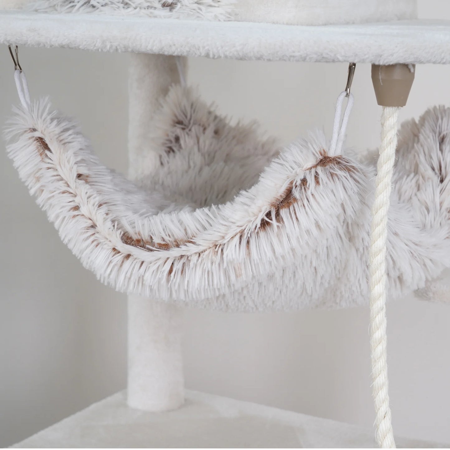 8-Level 73" Cat Tree Sanctuary with Condos Hammock Perches Toys, Cream