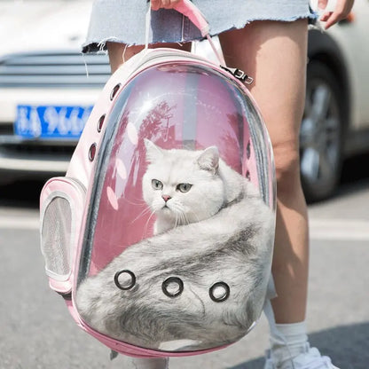 Revolutionary Cat Carrier Backpack: Stylish Transparent Space Capsule for Your Feline Friend - Comfortable, Breathable, and Perfect for All Adventures!
