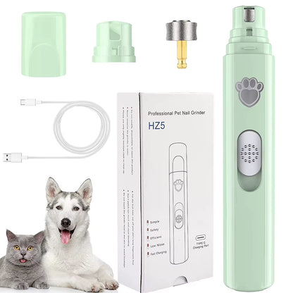 Revolutionary Electric Dog Nail Grinder with LED Light - USB Rechargeable, 2-Speed Pet Nail Clipper for Cats and Dogs