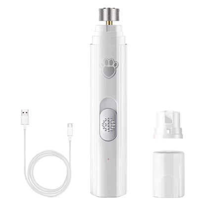 Revolutionary Electric Dog Nail Grinder with LED Light - USB Rechargeable, 2-Speed Pet Nail Clipper for Cats and Dogs