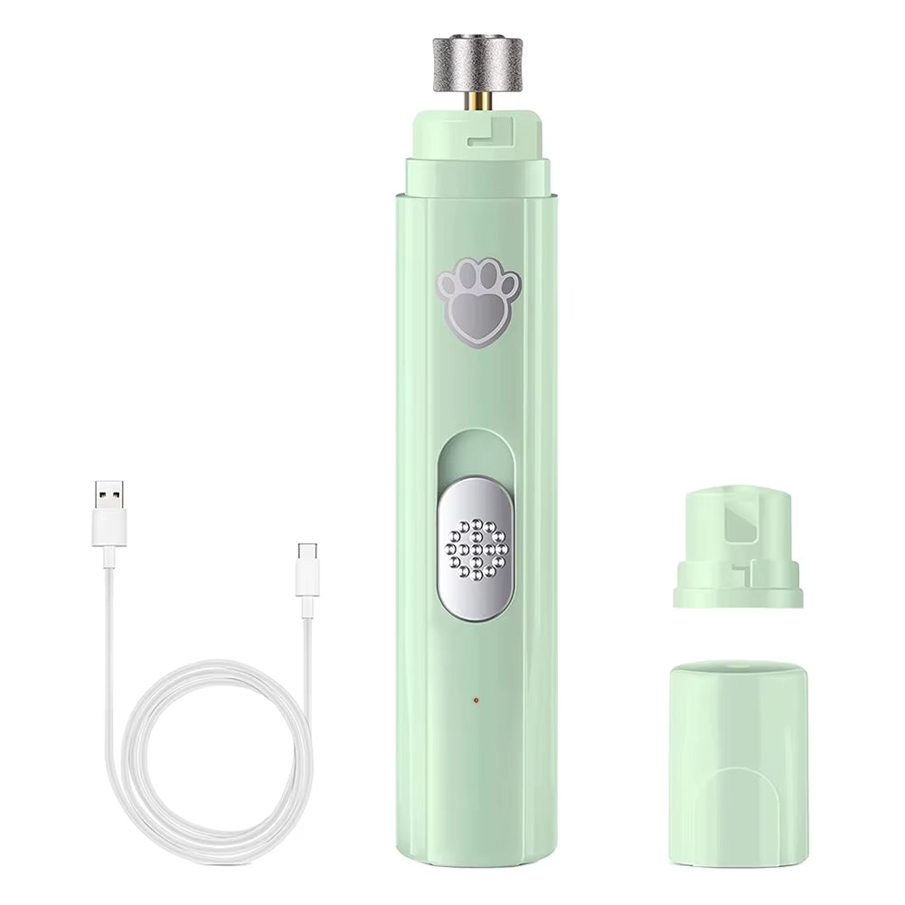 Revolutionary Electric Dog Nail Grinder with LED Light - USB Rechargeable, 2-Speed Pet Nail Clipper for Cats and Dogs