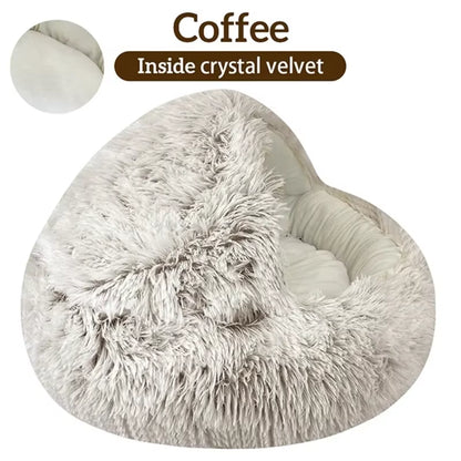 Cozy Velvet Pet Bed for Cats and Small Dogs - Plush Winter Sleep Bag and Nesting Kennel