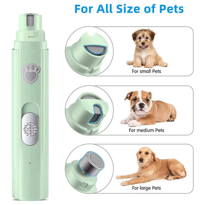Revolutionary Electric Dog Nail Grinder with LED Light - USB Rechargeable, 2-Speed Pet Nail Clipper for Cats and Dogs