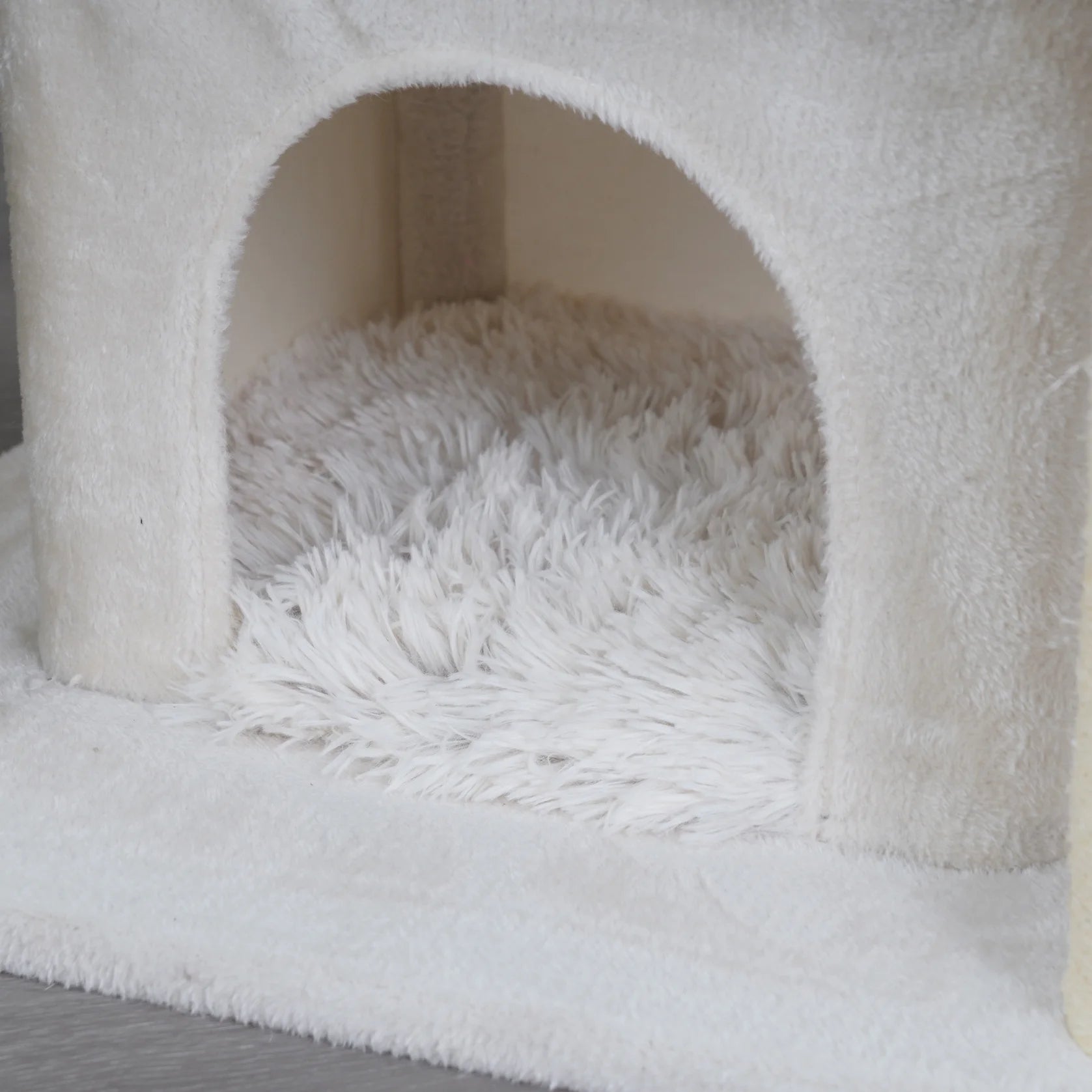 8-Level 73" Cat Tree Sanctuary with Condos Hammock Perches Toys, Cream