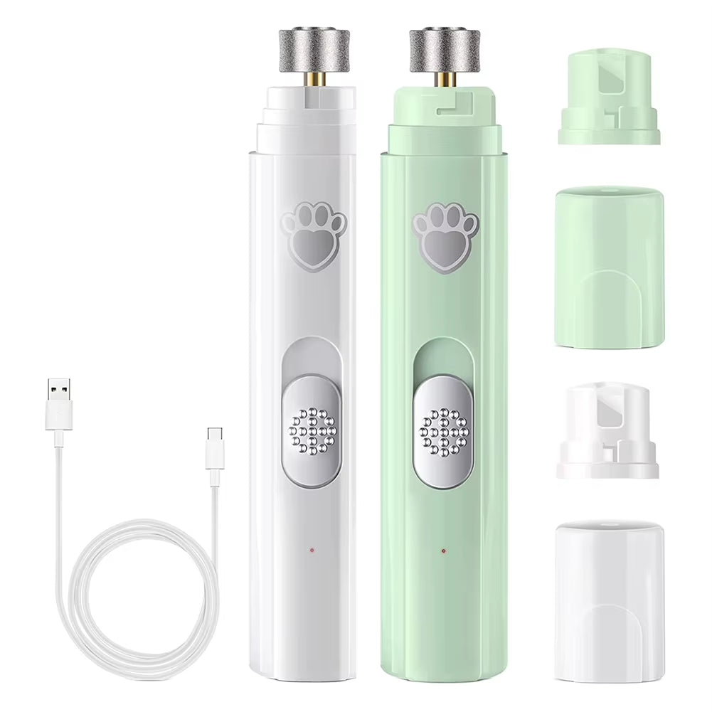 Revolutionary Electric Dog Nail Grinder with LED Light - USB Rechargeable, 2-Speed Pet Nail Clipper for Cats and Dogs