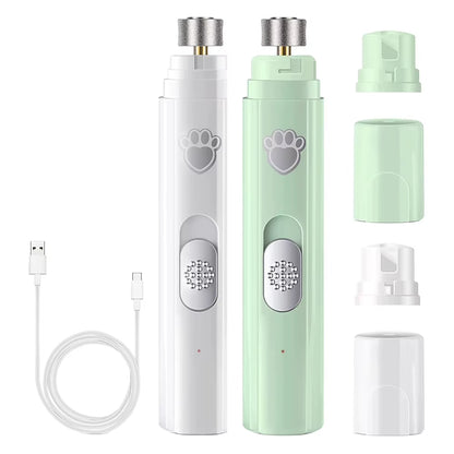Revolutionary Electric Dog Nail Grinder with LED Light - USB Rechargeable, 2-Speed Pet Nail Clipper for Cats and Dogs