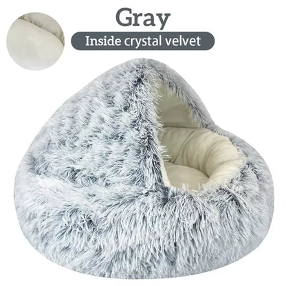 Cozy Velvet Pet Bed for Cats and Small Dogs - Plush Winter Sleep Bag and Nesting Kennel
